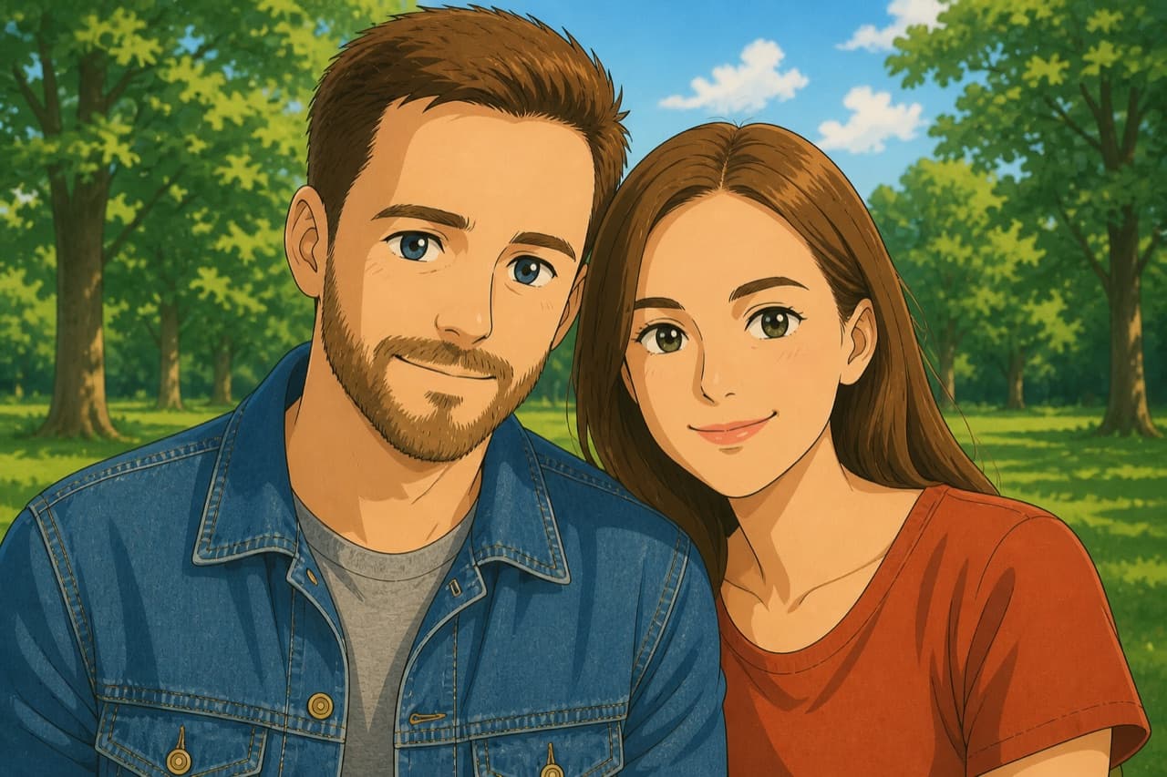 The same photo rendered in the Anime Film style
