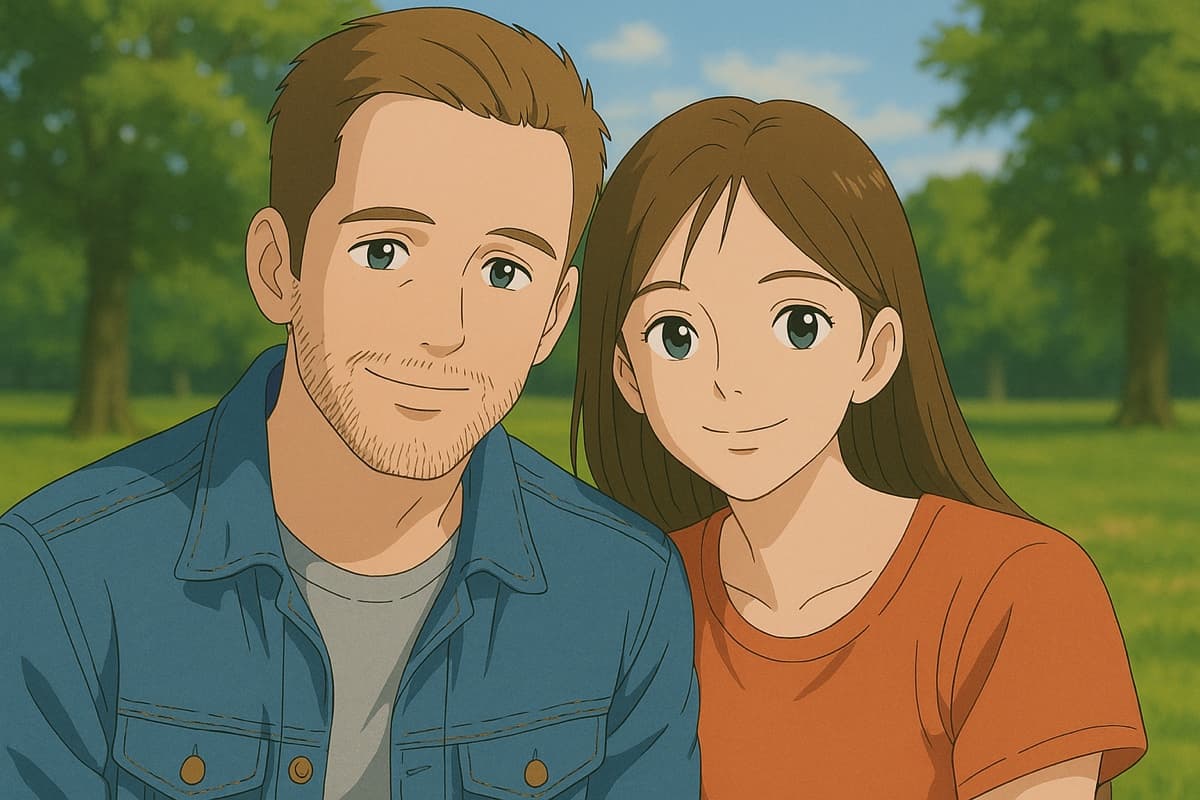 The same photo rendered in the Anime style