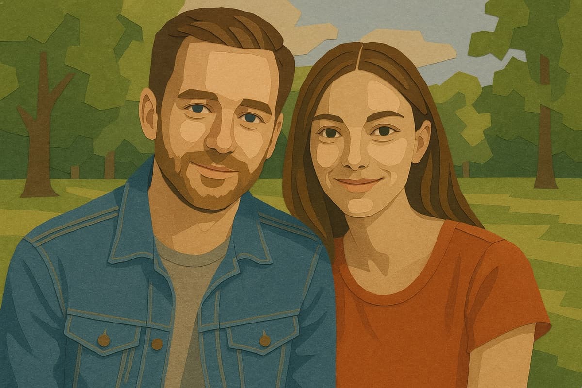 The same photo rendered in the Paper-Cut style