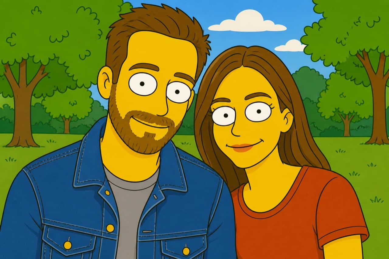 The same photo rendered in the Yellow Cartoon style